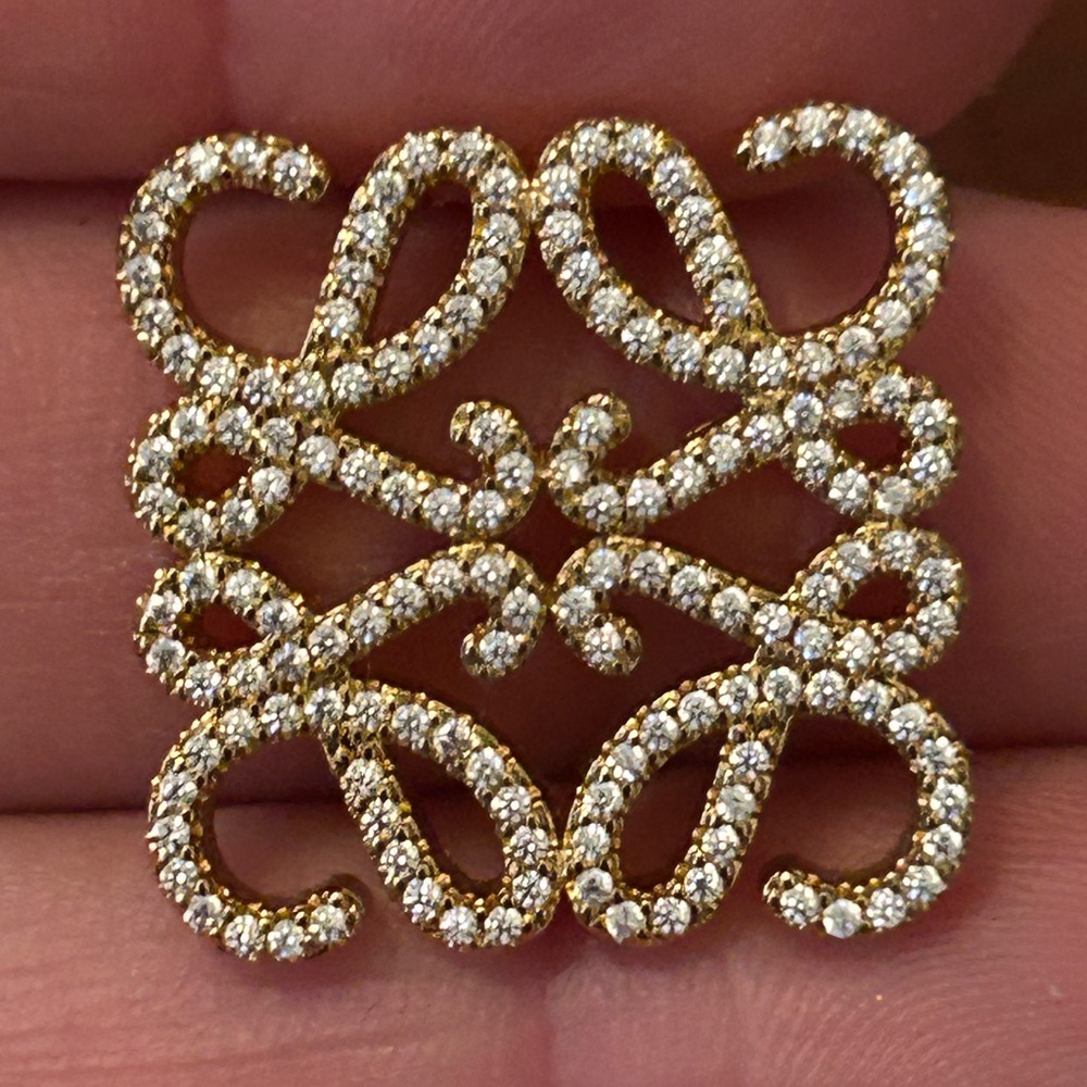 Loewe rhinestone necklace pendant